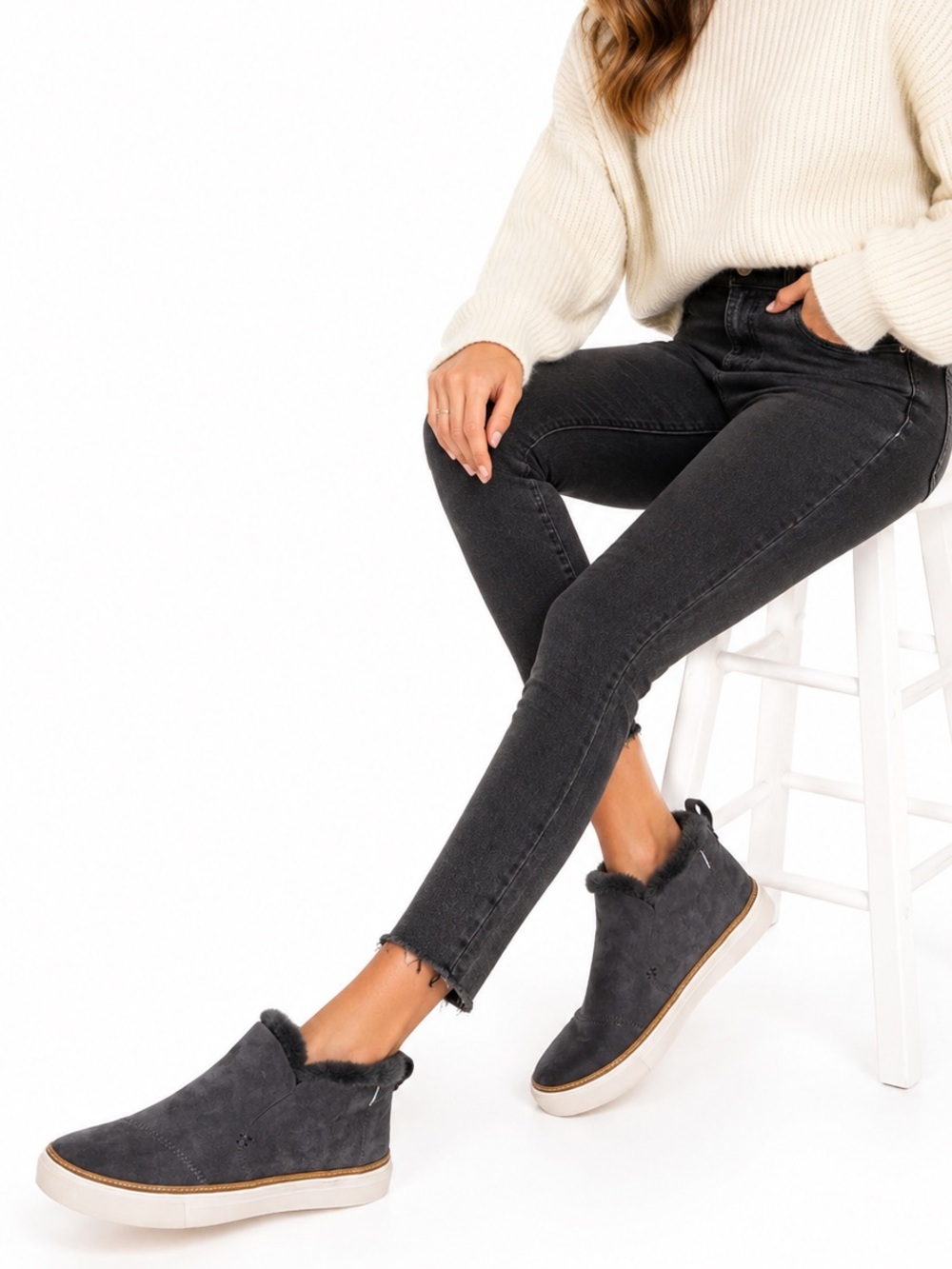 TOMS Gray Paxton Suede Slip-On Sneakers